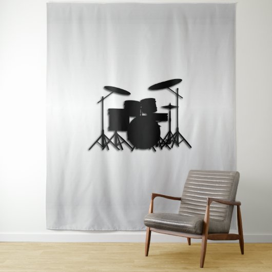Drumstel Muziekontwerp Wandkleed (In situ)