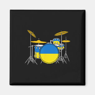 Drumstel Oekraïense Vlag Oekraïne Drummer Muzikant Magneet