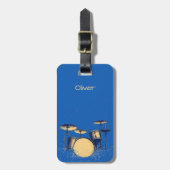 Drumstel op Blauw Bagagelabel (Voorkant verticaal)