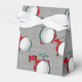 Drumstel; rode drums bedankdoosjes (Voorkant Zijde)