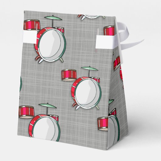 Drumstel; rode drums bedankdoosjes (Achterkant)