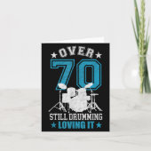 Drumstel set grappige 70 jaar oude drummer quotes kaart (Voorkant)