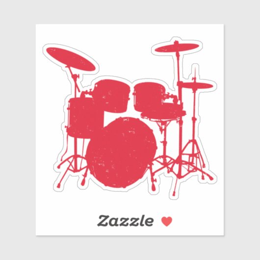 Drumstel Silhouet Sticker (Vel)