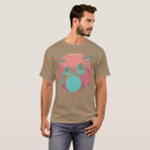 Drumstel Synthwave cadeau T-shirt (Voorkant volledig)
