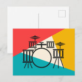 Drumstel Tri-Kleur - Turquoise Koraal Goud Briefkaart (Voorkant / Achterkant)