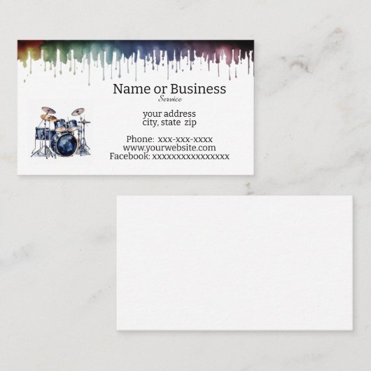 drumstel visitekaartje (Voorkant / Achterkant)