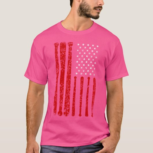  drumsticks Amerikaanse vlag drummer T-shirt (Voorkant)