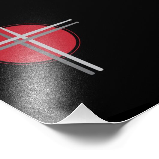 Drumsticks Cross Drummer Drums Foto Afdruk (Hoek)