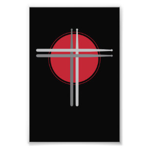 Drumsticks Cross Drummer Drums Foto Afdruk