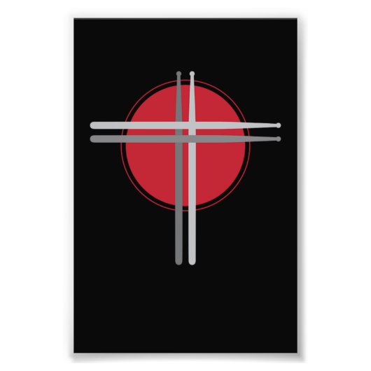 Drumsticks Cross Drummer Drums Foto Afdruk (Voorkant)