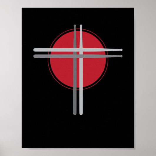 Drumsticks Cross Drummer Drums Poster (Voorkant)