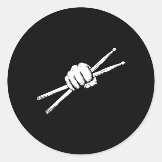 Drumsticks Drummer Drumset Drums Ronde Sticker (Voorkant)