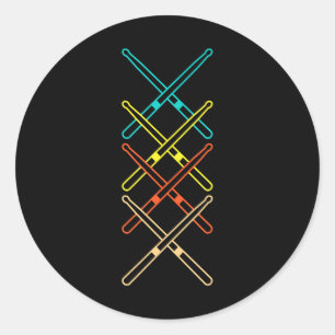 Drumsticks Drummer Muziekinstrument Drums Ronde Sticker