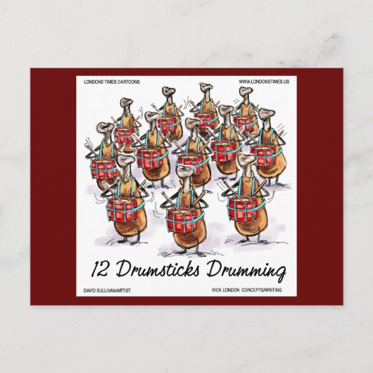 Drumsticks Drumming Rick London Funny Briefkaart (Voorkant)