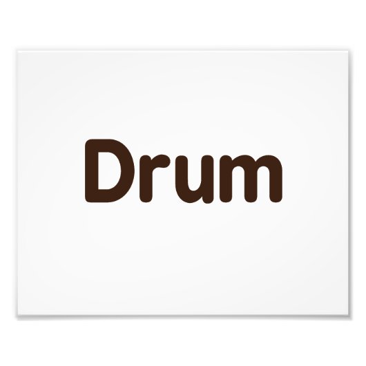 drumtekst, bruin muziekontwerp foto afdruk (Voorkant)