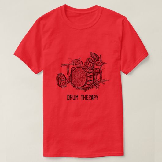Drumtherapie slogan drumkit rock band grunge t-shirt (Design voorkant)