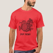 Drumtherapie slogan drumkit rock band grunge t-shirt (Voorkant)