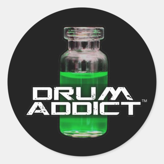 Drumverslaafde Ronde Sticker (Voorkant)