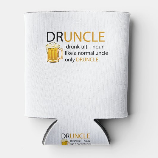 Druncle Definition t shirt als een oom mannen vrou Blikjeskoeler (Voorkant)