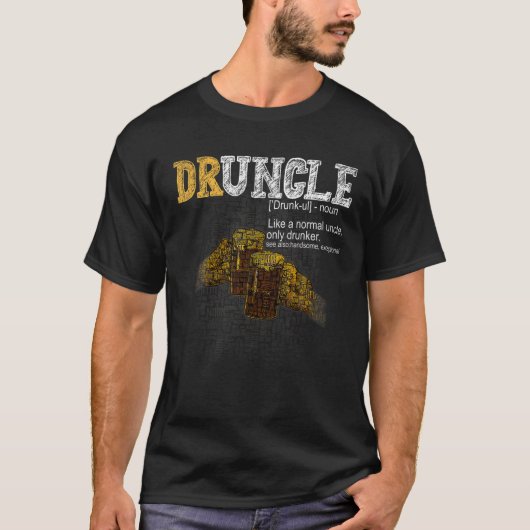 Druncle Dictionary Funny Drink beer Word Cloud T-shirt (Voorkant)