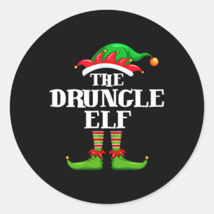 Druncle Elf Matching Family Group Kerstfeest Ronde Sticker