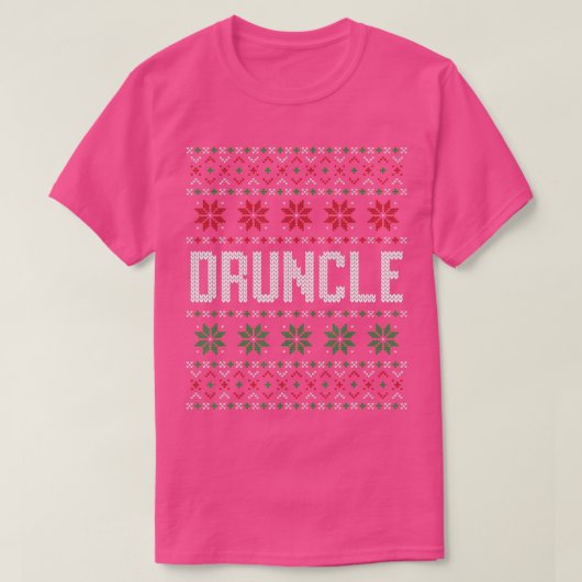 Druncle Oom Alcohol Holiday Humor Ugandekerst T-shirt (Design voorkant)