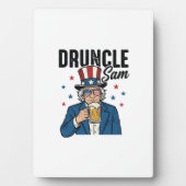 Druncle Sam Grappig Patriottisch Bier Vector Desig Fotoplaat (voorkant)