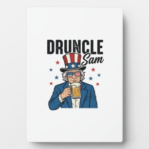 Druncle Sam Grappig Patriottisch Bier Vector Desig Fotoplaat
