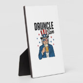 Druncle Sam Grappig Patriottisch Bier Vector Desig Fotoplaat (Zijkant)