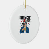 Druncle Sam Grappig Patriottisch Bier Vector Desig Keramisch Ornament (Rechts)