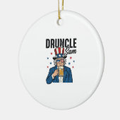 Druncle Sam Grappig Patriottisch Bier Vector Desig Keramisch Ornament (Links)