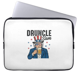 Druncle Sam Grappig Patriottisch Bier Vector Desig Laptop Sleeve