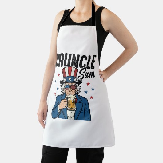 Druncle Sam Grappig Patriottisch Bier Vector Desig Schort (Insitu)