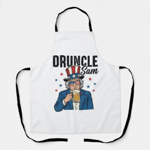 Druncle Sam Grappig Patriottisch Bier Vector Desig Schort