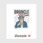 Druncle Sam Grappig Patriottisch Bier Vector Desig Sticker (Vel)