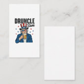 Druncle Sam Grappig Patriottisch Bier Vector Desig Visitekaartje (Voorkant / Achterkant)