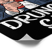 Druncle Sam Grappig Uncle Sam Beer 4th of July Par Poster (Hoek)