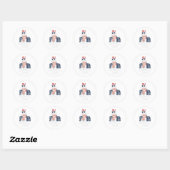 Druncle Sam Grappig Uncle Sam Beer 4th of July Par Ronde Sticker (Vel)