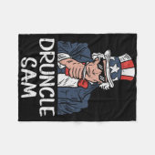 Druncle Sam Grappige Oom Sam Bier 4 juli Feest Fleece Deken (Voorkant (Horizontaal))