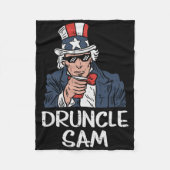 Druncle Sam Grappige Oom Sam Bier 4 juli Feest Fleece Deken (Voorkant)