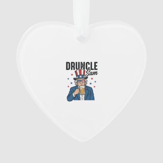 Druncle Sam Grappige Patriottische Bier Vector Des Ornament (voorkant)