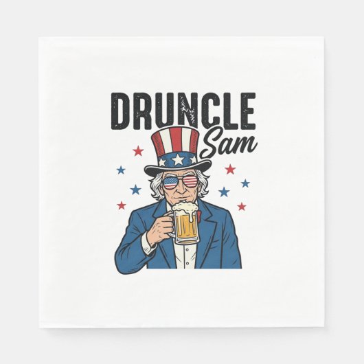 Druncle Sam Grappige Patriottische Bier Vector Des Servet (Voorkant)