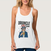Druncle Sam Grappige Patriottische Bier Vector Des Tanktop (Voorkant)
