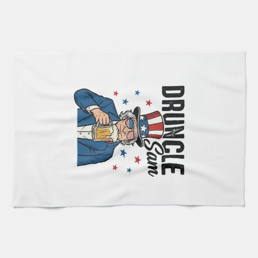 Druncle Sam Grappige Patriottische Bier Vector Des Theedoek (Horizontaal)