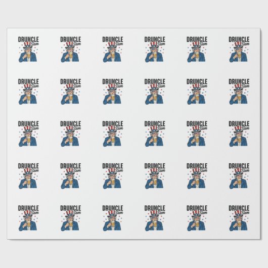 Druncle Sam Grappige Patriottische Bier Vector Ont Cadeaupapier (Vlak)
