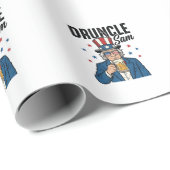 Druncle Sam Grappige Patriottische Bier Vector Ont Cadeaupapier (Rol Hoek)