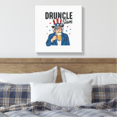 Druncle Sam Grappige Patriottische Bier Vector Ont Canvas Afdruk (Insitu (Slaapkamer))