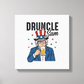 Druncle Sam Grappige Patriottische Bier Vector Ont Canvas Afdruk (Voorkant)