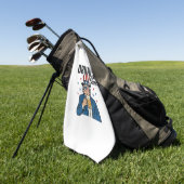 Druncle Sam Grappige Patriottische Bier Vector Ont Golfhanddoek (Groen)