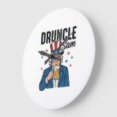 Druncle Sam Grappige Patriottische Bier Vector Ont Grote Klok (Hoek)